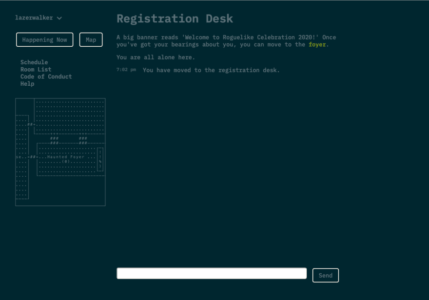 The registration desk
